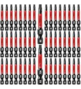 50-Pack T20 Torx Bit, RLVKEAZ 2-Inch Magnetic T20 Bits for Impact Driver | S2 Alloy Steel T20 Sta...