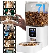 Frienhund Automatic Cat Feeder with 2K Camera: 5G WiFi Automatic Dog Feeder with Night Vision, Au...