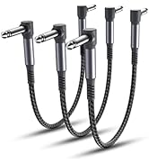 Elebase Guitar Patch Cables 6-Inch 3-Pack,6.35MM Effects Pedal Board Cord,1/4 Right-Angle Nylon B...