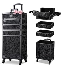 BYOOTIQUE Rolling Makeup Case 4in1 Cosmetology case on wheels Makeup Artist