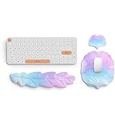 Lauspuck Keyboard Wrist Rest and Mouse Pad with Wrist Support Set, Ergonomic Leaf Shape Mouse Pad...