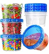 BiuLeon 6 Pack-17oz Freezer Storage Containers, Plastic Food Storage Containers with Twist Top Li...