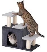3-in-1 Pet Stairs for Cats, Dog Steps for Small Doggie, 6.29''Depth Cat Stairs, Indoor Cat Ladder...
