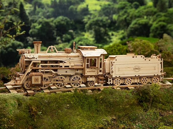 ROKR 3D Wooden Puzzle Model Car Kits to Build for Adults, 1:15 Scale Vintage Car Model Building Kit ...