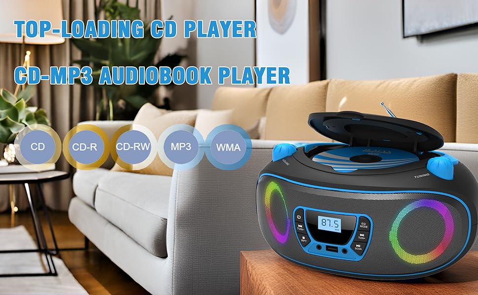 TOP-LOADING CD PLAYER audiobook cd player boombox