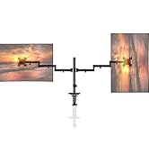 Pholiten Dual Monitor Stand for 13-32inch Screen,Extra Long Monitor Arm Desk Mount,Fully Adjustab...