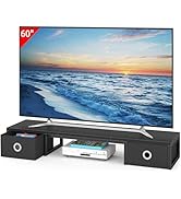 YAOHUOO 45" Large TV Riser with Fabric Drawers for 32-60 inch TV, TV Stand Riser with Steel Legs,...