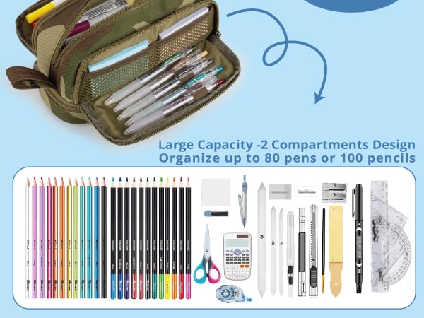 Large Capacity Pencil Case for Boys,Tool Bag for Middle School College Office Organizer for Kids
