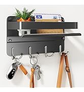 dancrul Key Holder Wall Mount Mail Holder for Wall with Shelf Includes Key Hook and Wallet Holder...