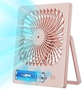 ZEOEZHBI Small Desk Fan Quiet Rechargeable, Personal USB Mini Desk Table Fan 180° Foldable, Mini ...