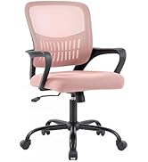DUMOS Home Office Desk Chair - Ergonomic Mid Back with Lumbar Support &amp; Rocking Mode, Height Adju...