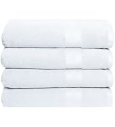 BOUTIQUO Premium Cotton 4 Pack Bath Towel Set - 100% Pure Cotton - 4 Bath Towels 27x54 - Ideal fo...