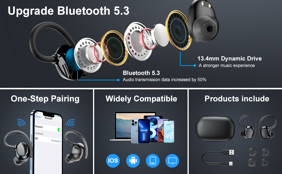 Q61 Bluetooth 5.3 Headphones