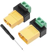 YANBORONSN XT60 Connectors Screw Terminal Adapter,XT60 to 2PIN Solderless Terminal Adapter for So...
