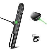 SSPONT Presentation Clicker with Laser for Powerpoint, Wireless Presentation Remote, <5mW 3a Gree...