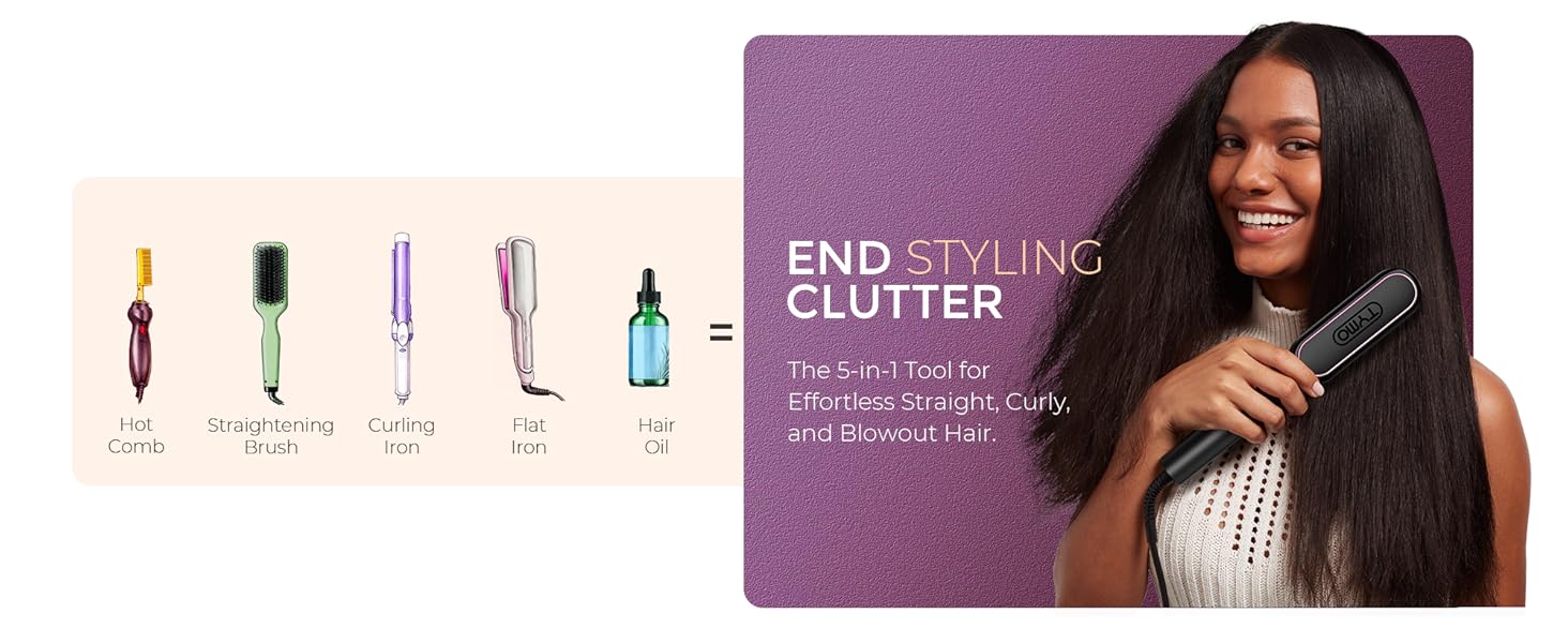 TYMO Flat Iron Hair Straightener Brush