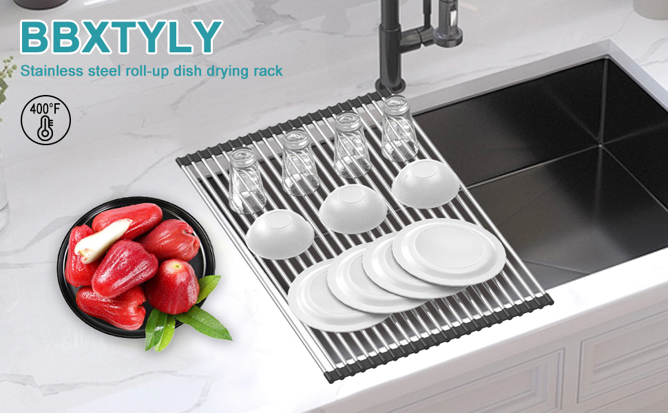 QK Roll Up Dish Drying Rack,BlackA+1