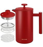Secura French Press Coffee Maker, Double-Wall 304 Grade Stainless Steel Coffee Press with 2 Extra...
