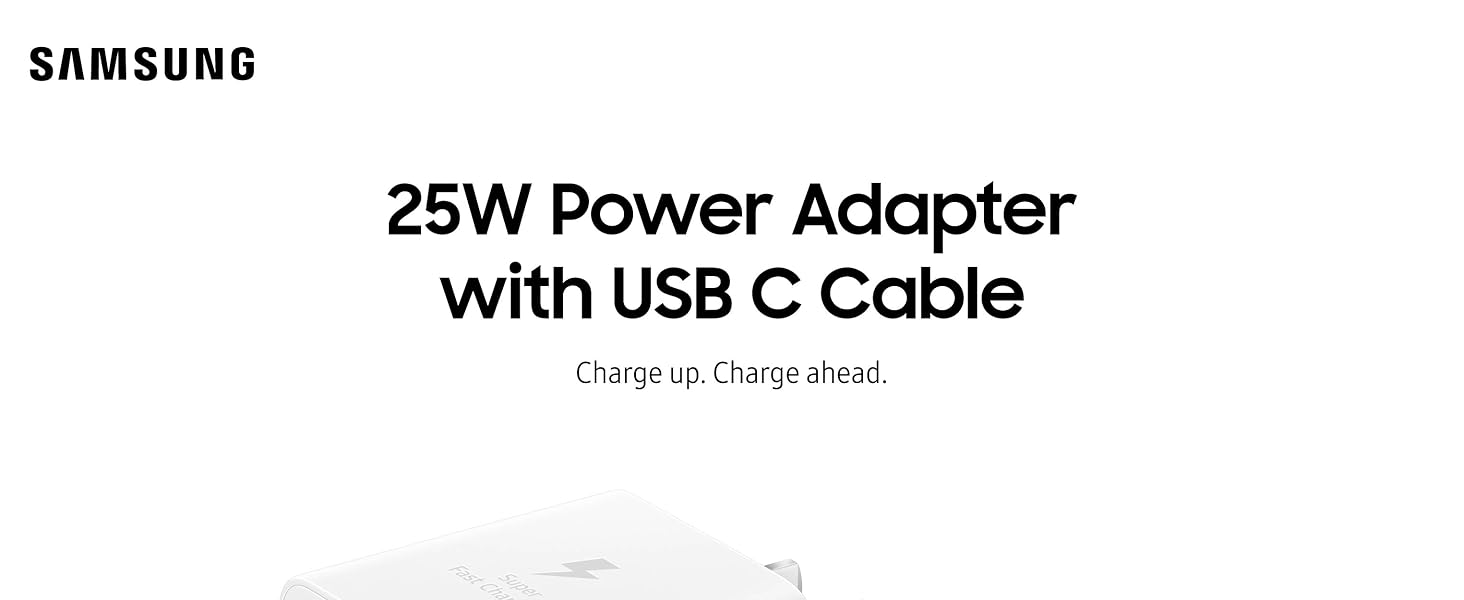 Samsung 25W Power Adapter with USB C Cable White