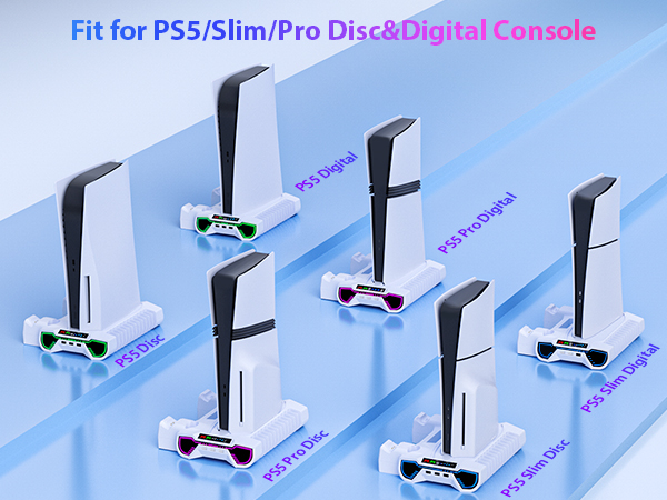 playstion 5 cooling stand with cooling fan and controller docking station
