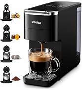 KIDISLE 20 Bar Espresso Machine, Compatible with Nespresso Original &amp; Dolce Gusto Capsules, Groun...