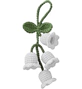 Creative Knitted Orchid Flower Keychain Charms Crochet Flower Pendant for Car Key Purse Phone Sup...