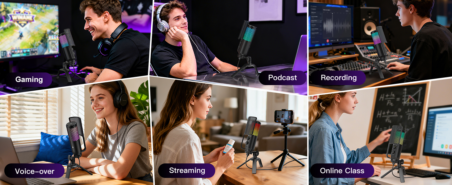 Podcast Microphone for PC/Mac/iPhone/Phone