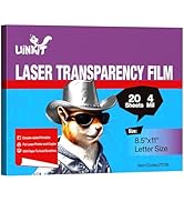 Uinkit 20 Sheets Laser Transparency Film 8.5x11 Color Transparent Paper OHP Clear Overhead Projec...