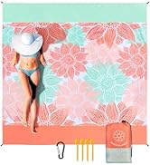 HIHOHO Beach Blanket Waterproof Sandproof Extra Large Beach Mat 79" X 83"/120"x108"for 1-8 Adults...