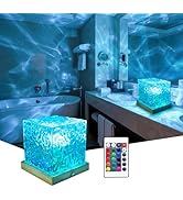 RICHMYC Ocean Wave Projector Light, 16 Colors Gradual Rotating Water Lamp with Remote Control, Be...