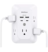 Surge Protector Outlet Extender - Addtam 5-Outlet Splitter with 4 USB Wall Charger(2 USB-C Ports)...