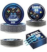 gisgfim 200 Pcs Video Game Party Favors Supplies Paper Plates and Napkins Gaming Birthday Party D...