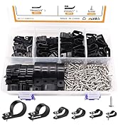 mankk 306PCS Cable Clips Wire Clips Assortment Kit Nylon Plastic R-Type Cable Clamps Wire Mountin...