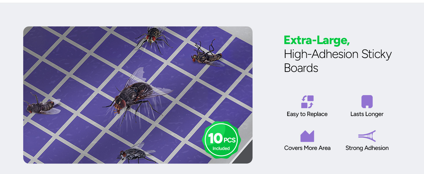 Easy to Use and Maintenance: Just plug in the unit, insert a sticky pad, and switch it on. 