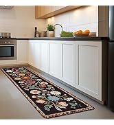 AQQA Floral Washable Runner Rug, 2x6 ft Washable Area Rug Ultra Soft Non-Slip Colorful Flowers Ha...