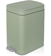 rejomiik Small Trash Can with Lid Garbage can Step Pedal Wastebasket Container Trash Bin for Bath...