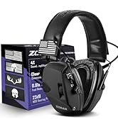 ZOHAN Shooting Ear Protection with Gel Ear Pads, 4X Sound Amplification, 23dB NRR, Impact Hearing...