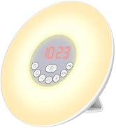 Sunrise Alarm Clock Wake Up Light, Light Alarm with Sunrise and Snooze Function, 7 Colour Atmosph...