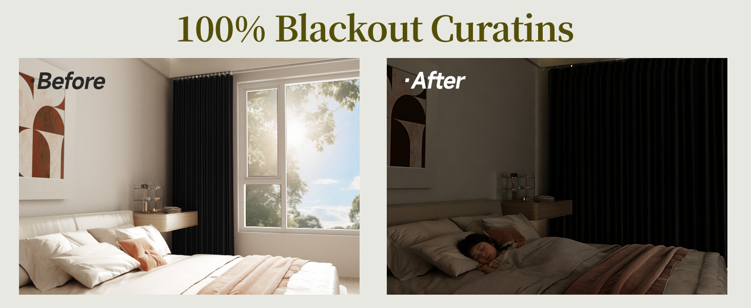 Blackout Accordion Room Divider Curtains Total Privacy Sound Proof Curtains Suitable for Bedroom