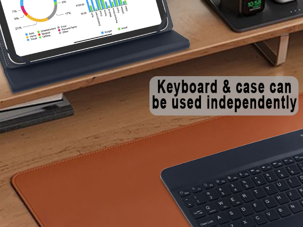 Universal Tablet Backlit Keyboard Case Black - 12