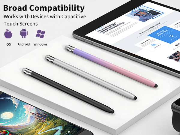 The stylus pens are compatible for iphone, ipad, etc all touchscreen