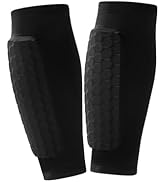 TAGVO 1 Pair Shin Guards, Non-Slip Calf Compression Sleeve with Honeycomb Pads, Football Shin Def...