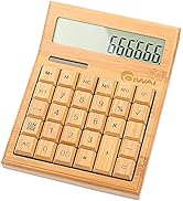 Desktop Calculator, COIWAI Bamboo Desk Calculators with Large LCD Display Big and Sensitive Butto...