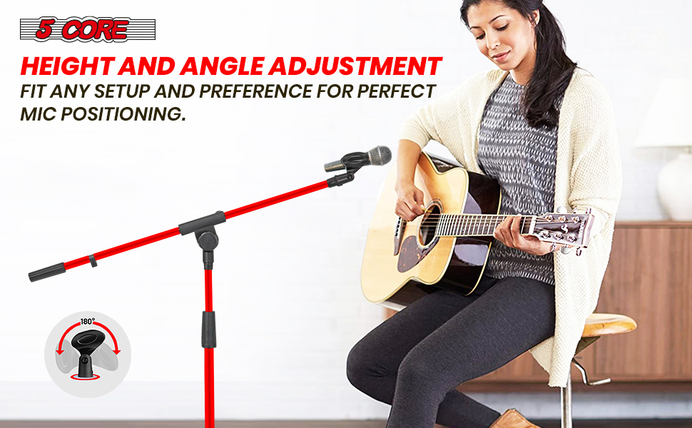 5 Core Tripod Mic Stand Heavy Duty Height Adjustable Floor Microphone