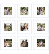 JCJMY 9 Packs 12x12 Picture Frame Gallery Wall Frame Set for 8x8 or 10x10 with 2 Mat or 12x12 Wit...