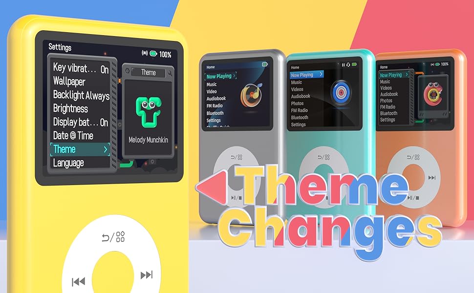 Hifi audio player, mp3 player with bluetooth, digital music player, audiobook player