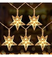 Star String Lights - 50 LED Battery Operated String Lights for Bedroom with Remote and Timer, Ind...