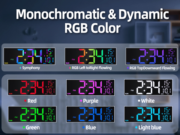 24 hour modern silent big extra large led display digital wall gym clocks