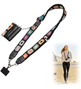 CUEDM Cell Phone Lanyard Crossbody,Adjustable Cell Phone Strap with Wristlet,Clip and Go Strap fo...