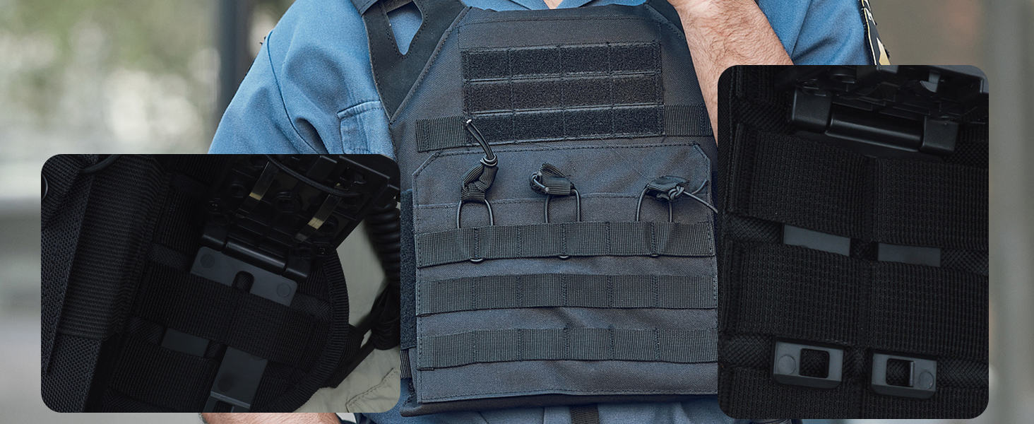 HYS Tactical MOLLE Holder for Belt, Vest, or Pack, Walkie Talkie Holder with Belt Clip Mount Base